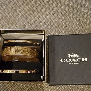Three Coach bangle bracelet set